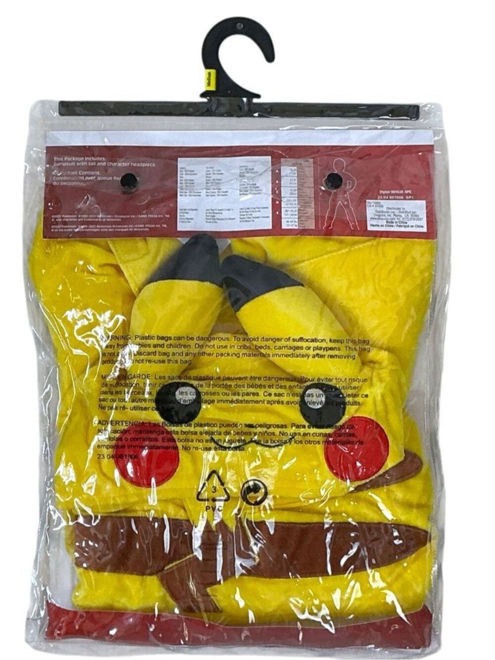 Pokémon Costume Jumpsuit with Headpiece/Hat Kids Medium 7-8 - Picture 11 of 16
